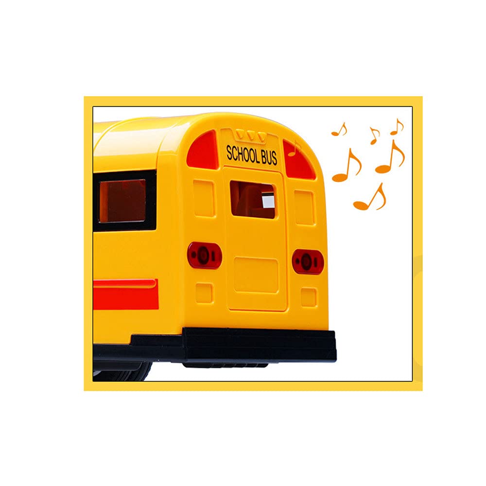 QAQQVQ RC School Bus 2.4G Simulation Bus Model 45-Degree Climbing School Bus Public Transportation Car Door Can Be Opened Front and Rear Lights Simulation Sound Boy Toy Car Child Gift