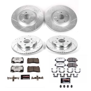 Power Stop K8885-26 Front and Rear Z26 Street Warrior Brake Pad and Rotor Kit For Cadillac XTS 2013-2019 [Model Specific]