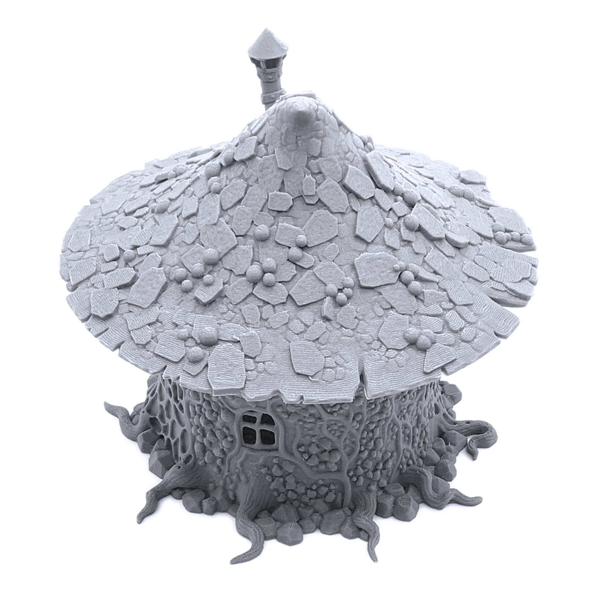 Goblin Mushroom Hovel by Printable Scenery - Compatible with Dungeons and Dragons (DND, D&D), 28mm Miniature Wargaming, Tabletop RPGs, Wargame Scenery