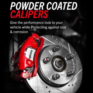 Power Stop KC7283 Front and Rear Z23 Daily Driver Brake Pad and Rotor Kit with Red Powder Coated Calipers