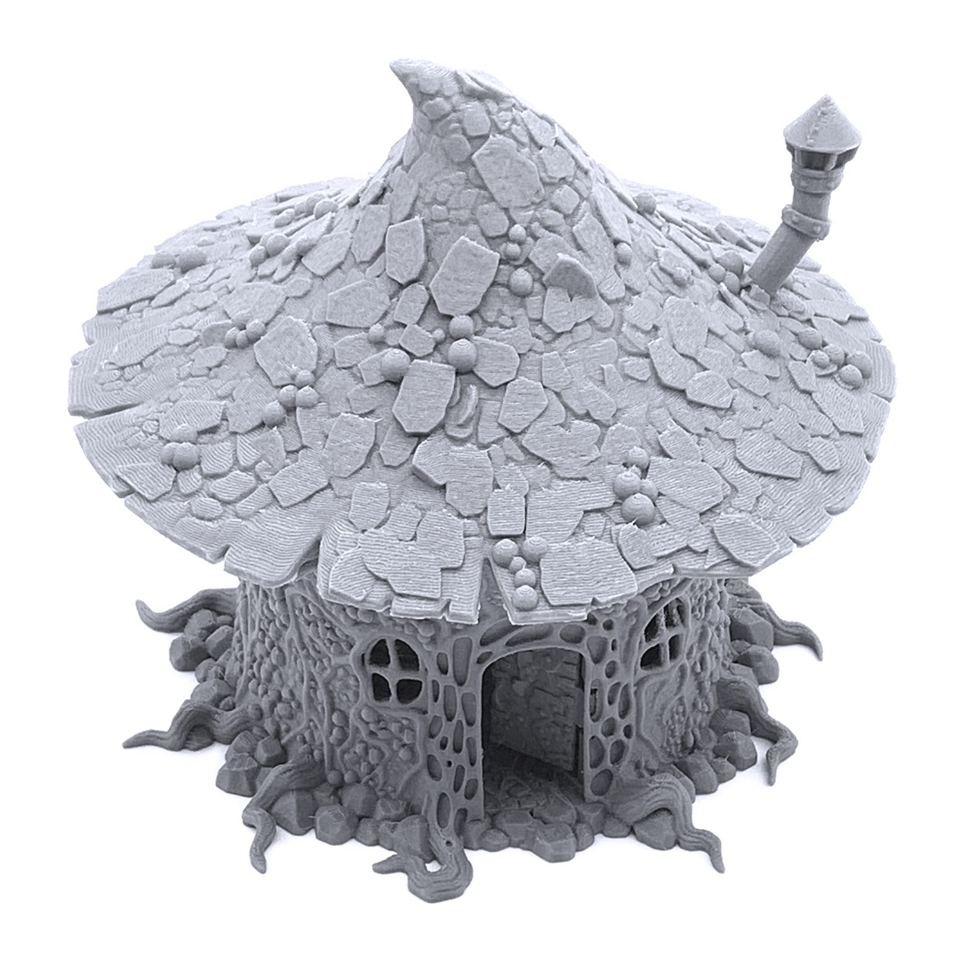 Goblin Mushroom Hovel by Printable Scenery - Compatible with Dungeons and Dragons (DND, D&D), 28mm Miniature Wargaming, Tabletop RPGs, Wargame Scenery