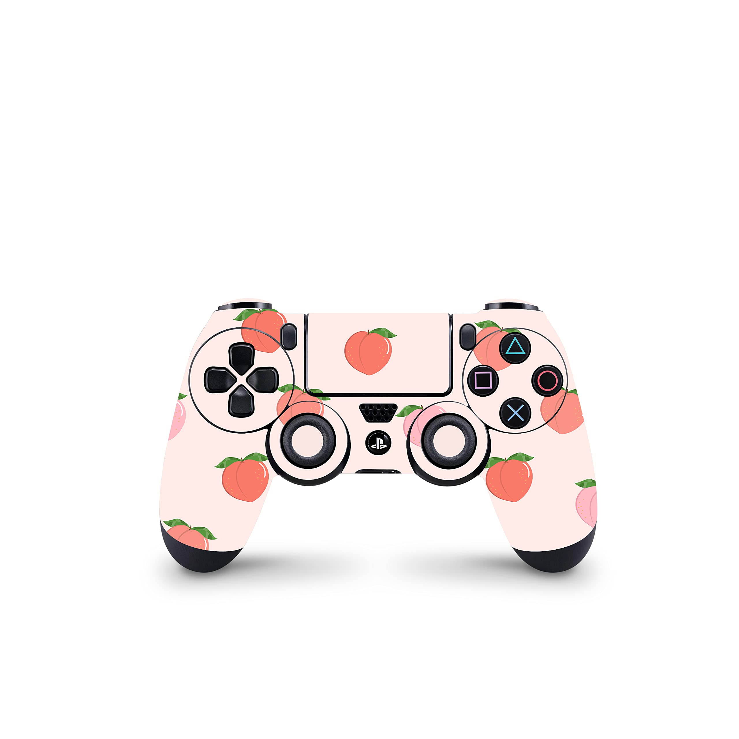 ZOOMHITSKINS Compatible with PS4 Controller Skin, Peach Momo Fruits Pink Pastel Color Cute, Durable, Vinyl, Made in The USA