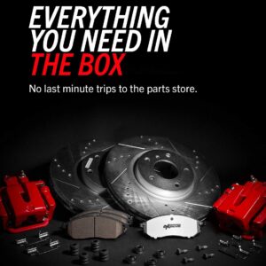 Power Stop KC8846-36 Rear Z36 Truck & Tow Brake Pad and Rotor Kit with Red Powder Coated Calipers For Ford Edge 2013-2014, Lincoln MKX 2013-2015 [Model Specific]