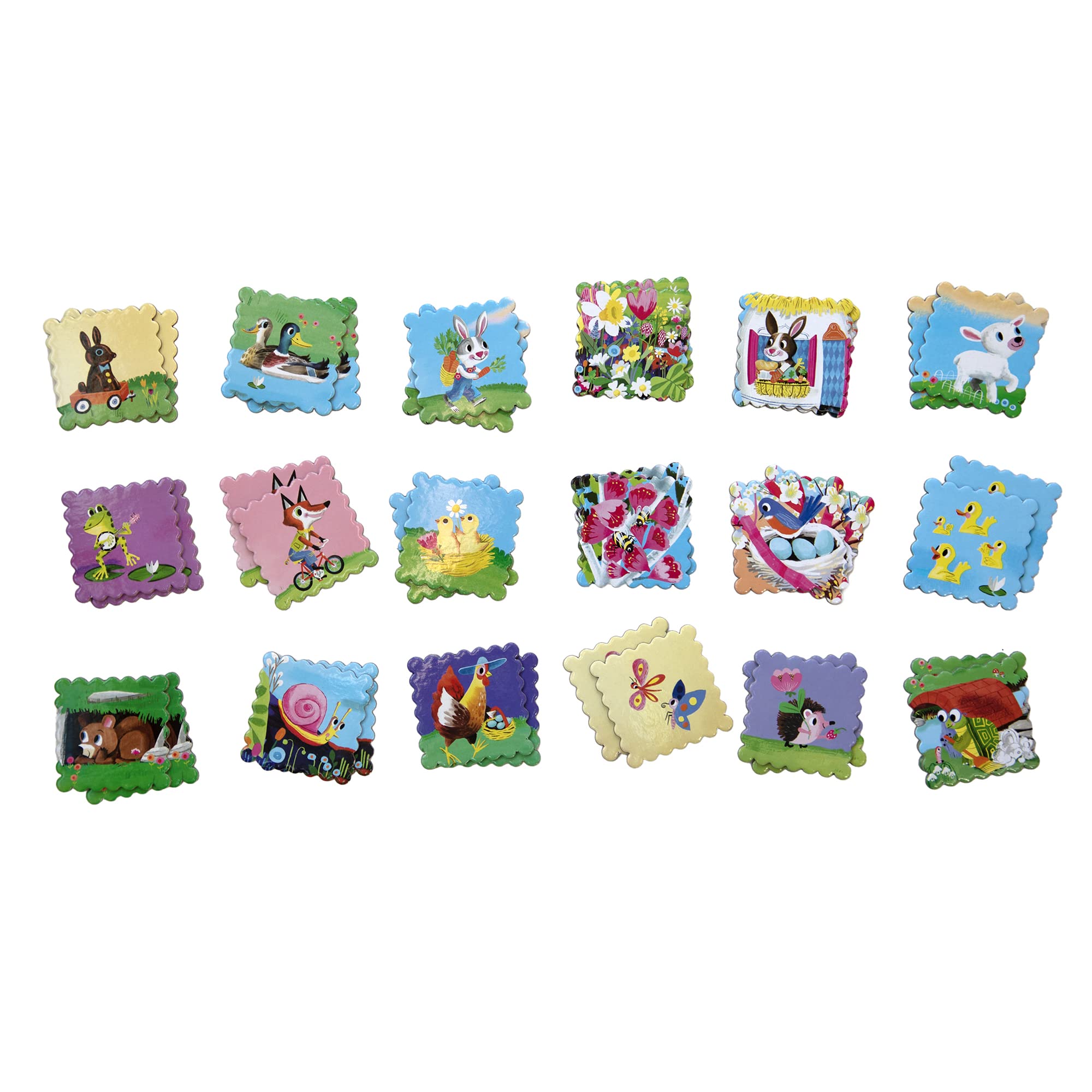 eeBoo: Spring Memory Matching Game, 18 Pairs to Memorize and Match, Encourages Recognition, Concentration and Memory Skills, For Ages 3 and up