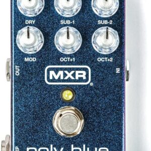 Briskdrop MXR M306 Poly Blue Octave Bundle with 2 Patch Cables, 9V Power Supply, and Dunlop PVP113 Pick Pack