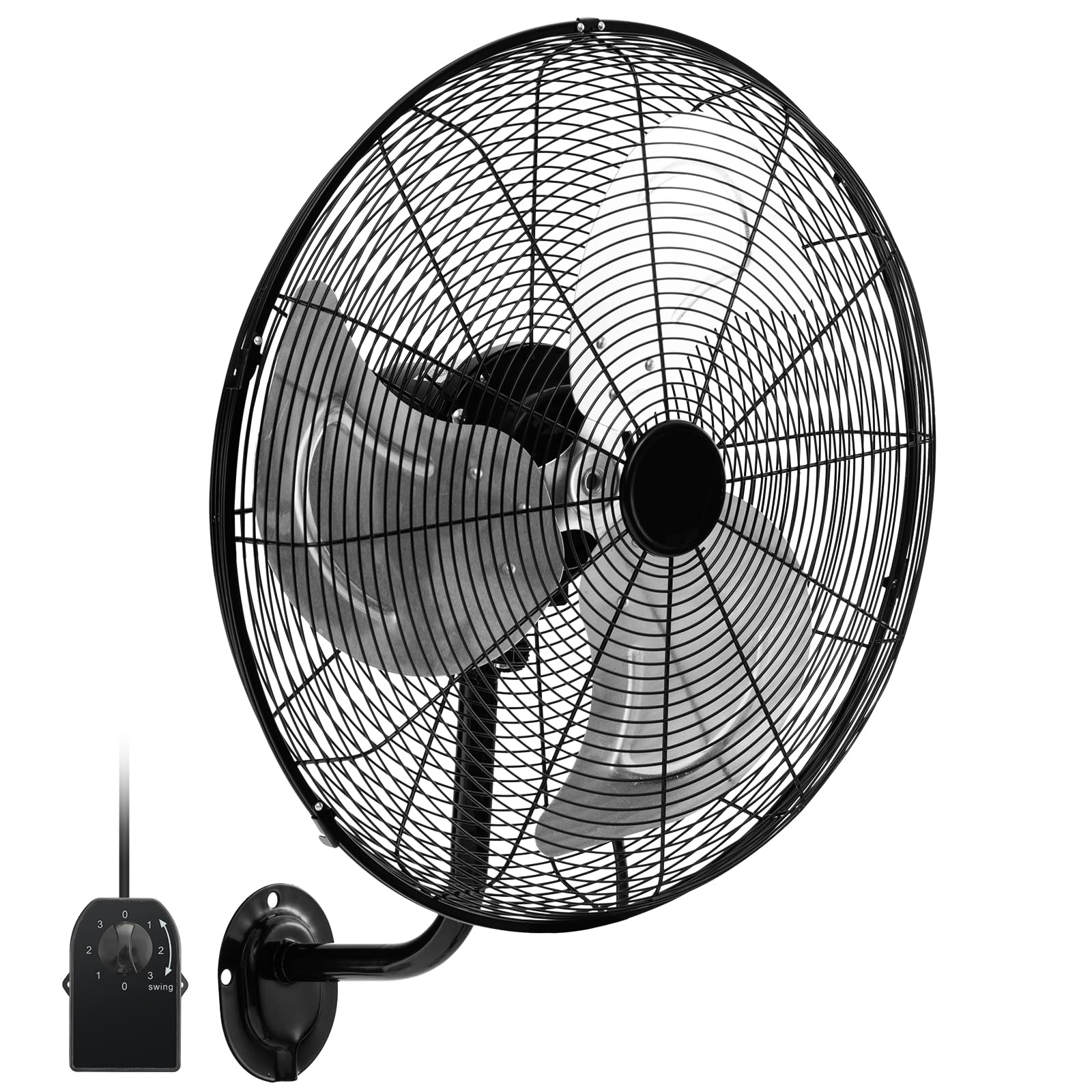 Tangkula 20 Inch Wall Mount Fan with Aluminum Fan Blades, Industrial 3-Speed Oscillating Metal Wall Fan, Heavy Duty Wall Mount Fan for Shop, Commercial, Garage, Warehouse, Workshops & Factory