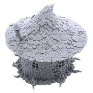 Goblin Mushroom Hovel by Printable Scenery - Compatible with Dungeons and Dragons (DND, D&D), 28mm Miniature Wargaming, Tabletop RPGs, Wargame Scenery