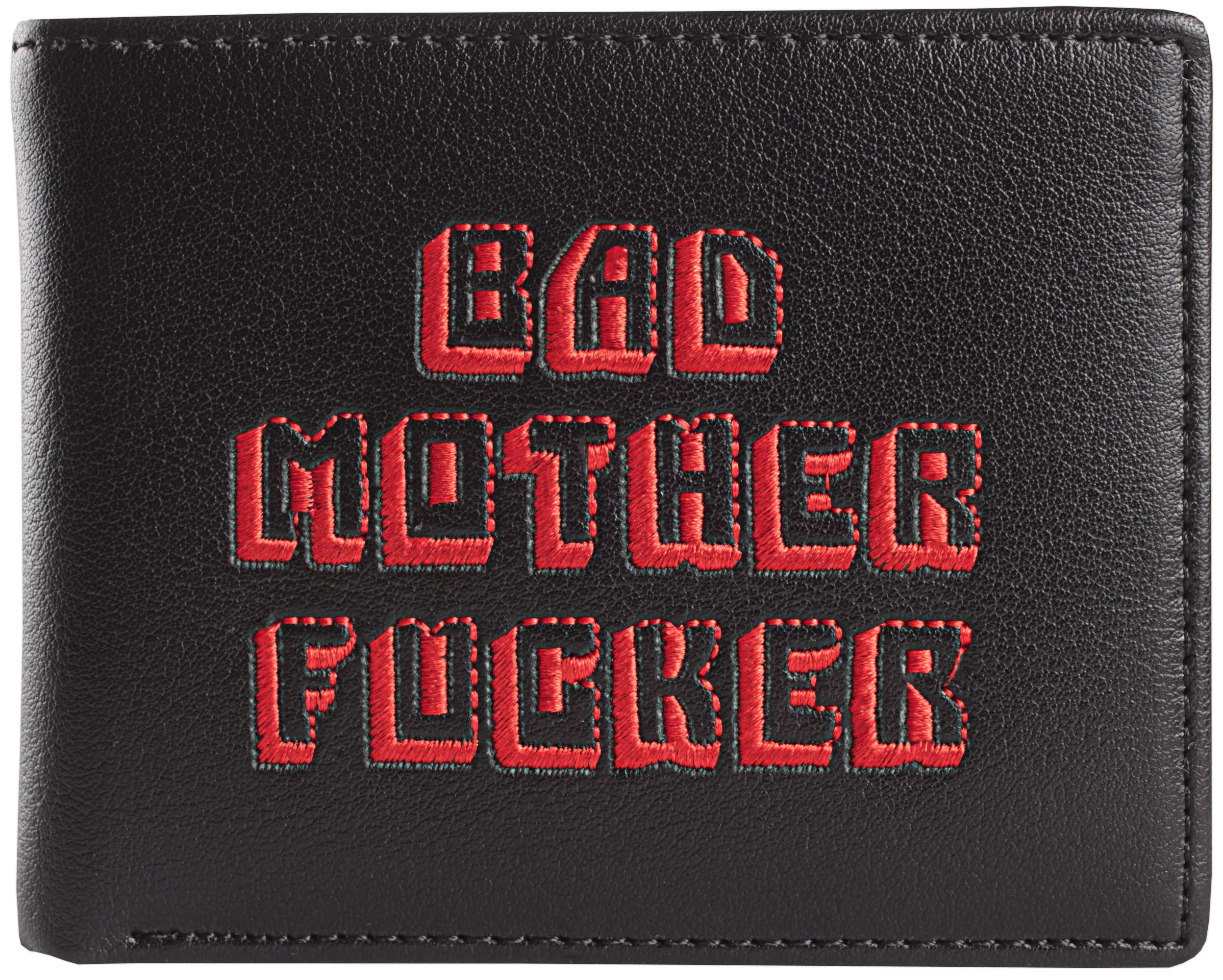 Miramax, LLC Officially Licensed Black/Red Embroidered Bad Mother Leather Wallet