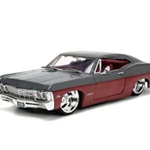 Jada Toys Big Time Muscle 1:24 1967 Chevy Impala SS Gray/Burgundy Die-cast Car, Toys for Kids and Adults