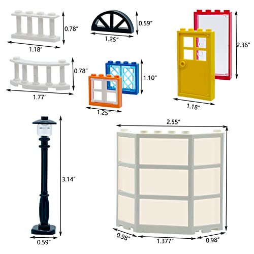 SAIBURAZ 90 Piece Windows,Doors, Fences Building Block Parts Toy Gift for Kids Boys Girls Age 6+ Kit Fit with Major Brands Children Gifts