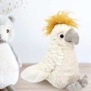 MON AMI Tallulah The Cockatoo Parrot Plush – 11”, Cute Parrot Stuffed Animal, Use as Toy/Nursery Room Décor, Great Gift for Kids of All Ages