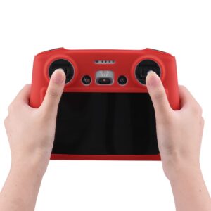 Palumma Mini 3 Pro RC Controller Protective Cover, Silicone Protective Cover Case Compatible for Mini 3 Pro with Screen Protective Cover for Anti-Scratch Dust Anti-Slip(Red)