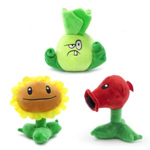 maikerry 3pcs plants and zombies vs plush toy stuffed toys soft figure doll great birthday gifts for boys and girls