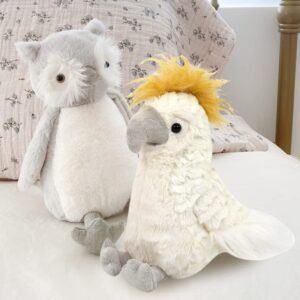 MON AMI Tallulah The Cockatoo Parrot Plush – 11”, Cute Parrot Stuffed Animal, Use as Toy/Nursery Room Décor, Great Gift for Kids of All Ages