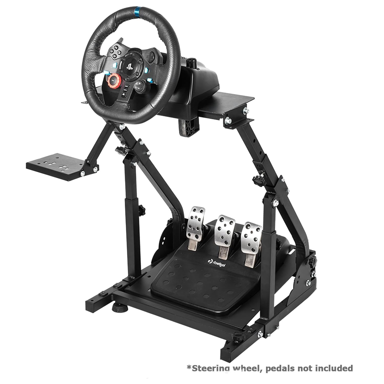 Minneer Foldable Reinforced Steering Racing Wheel Stand Fit for Logitech/Fanatec/Thrustmaster G29/G920/G923/T248/T300/TX Drive Gaming Simulator Cockpit Stable, Not Included,Wheel, Pedals, Handbrake