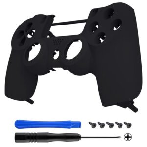 extremerate soft touch black replacement front housing shell cover compatible with ps4 slim pro controller cuh-zct2 jdm-040/050/055 - controller not included