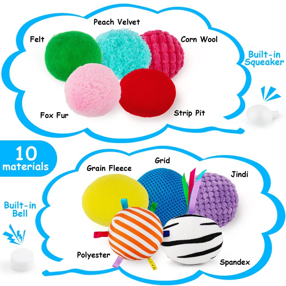 Baby Sensory Texture Ball Toy Set,10Pcs Montessori Toys for Babies 6-12 Months,Develop Fine Motor & Sensory Play for Newborns’ Early Learning,Fidget Stress Toys for Autism/Anxiety Relief