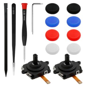 thlevel 2 pcs replacement analog joystick for oculus/meta quest 2 controller, left & right analog thumb stick control sensor module, vr replacement joystick analog thumb stick repair kit