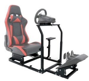 minneer driving simulator cockpit superstable mount match seat fit for logitech/thrustmaster/fanatec g29/g920/g923/g27/t248/tx racing steering wheel stand(seat, wheel, pedals, handbrake not included