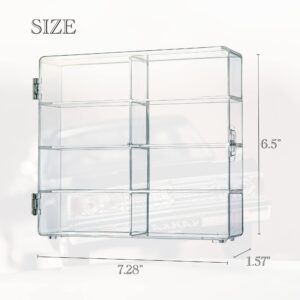 HYHYNN Acrylic Display Case Compatible with Hot Wheels, 8 Slots Display Case for Hot Wheels, Matchbox Cars Standing on Office, Home for Decoration (8 Slots-7.28''x1.57''x6.5'')