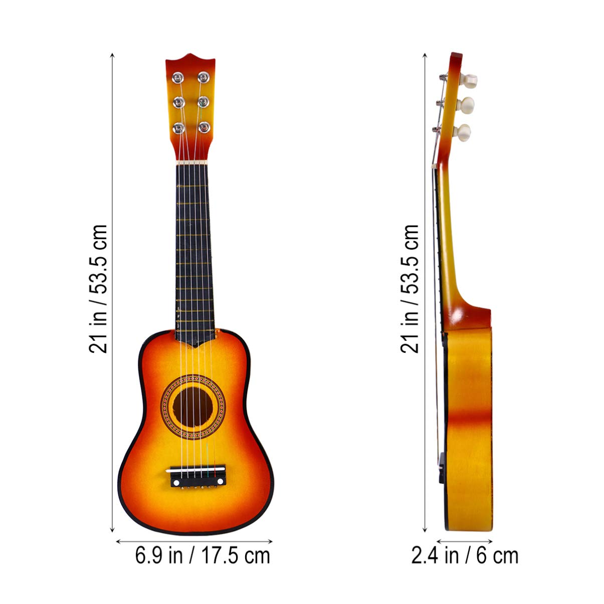 Toddmomy Portable Guitar 21 Inch Acoustic Guitar, Classical Acoustic Guitar, Small Size Portable Wooden Guitar for Children Beginner Adult Teen ( Giallo ) Kids Guitar