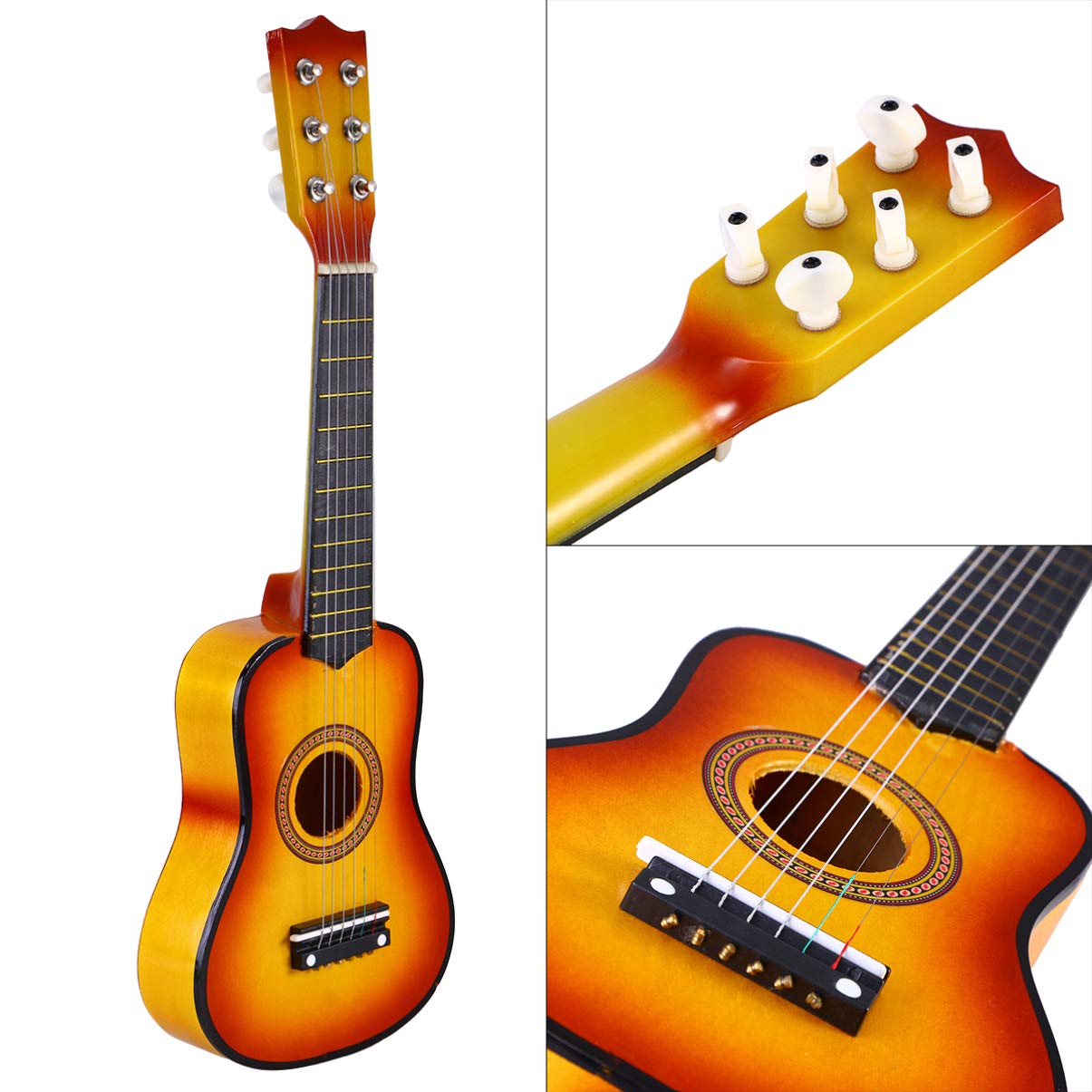 Toddmomy Portable Guitar 21 Inch Acoustic Guitar, Classical Acoustic Guitar, Small Size Portable Wooden Guitar for Children Beginner Adult Teen ( Giallo ) Kids Guitar