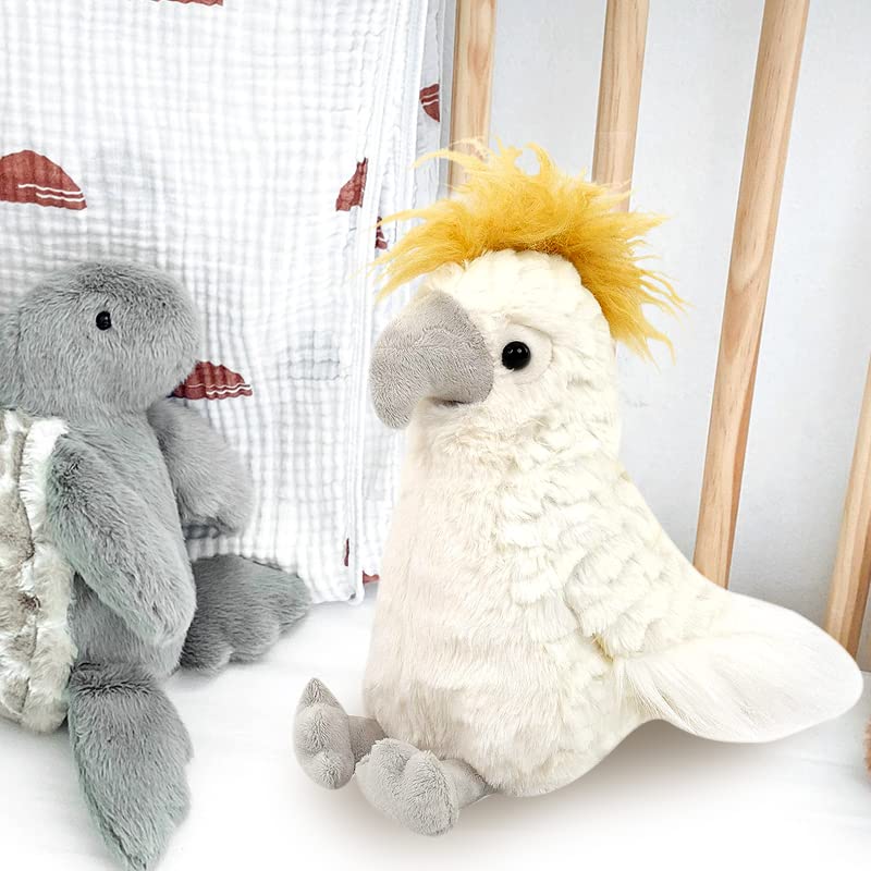 MON AMI Tallulah The Cockatoo Parrot Plush – 11”, Cute Parrot Stuffed Animal, Use as Toy/Nursery Room Décor, Great Gift for Kids of All Ages