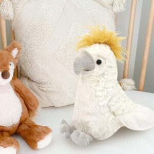 MON AMI Tallulah The Cockatoo Parrot Plush – 11”, Cute Parrot Stuffed Animal, Use as Toy/Nursery Room Décor, Great Gift for Kids of All Ages