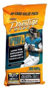 2022 panini prestige football nfl jumbo fat pack lot of 2 packs - 60 trading cards total - 30 cards per pack