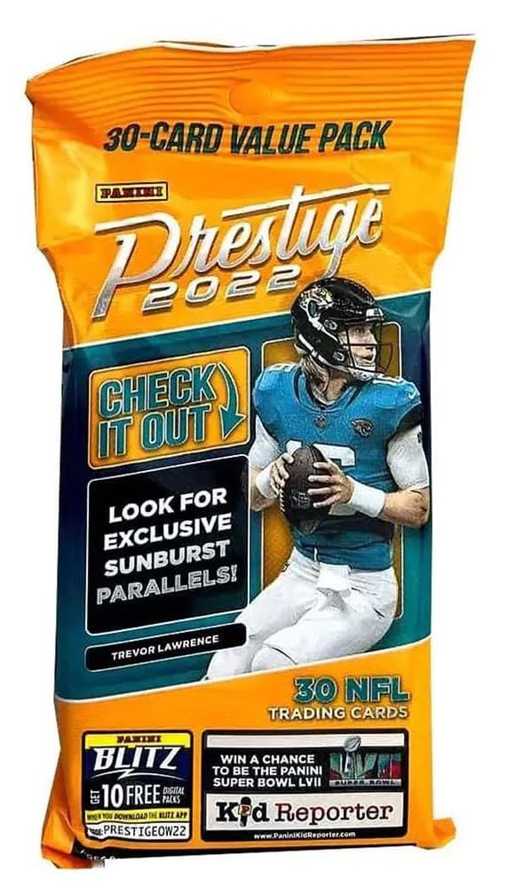 2022 Panini Prestige Football NFL Jumbo Fat Pack Lot of 2 Packs - 60 Trading Cards Total - 30 Cards per Pack