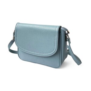 NICCI Handbag Collection P.U. Crossbody Messenger Bag, Powder Blue (NH03)