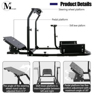 Minneer Driving Simulator Cockpit Superstable Mount Match Seat Fit for Logitech/Thrustmaster/Fanatec G29/G920/G923/G27/T248/TX Racing Steering Wheel Stand(Seat, Wheel, Pedals, Handbrake Not Included