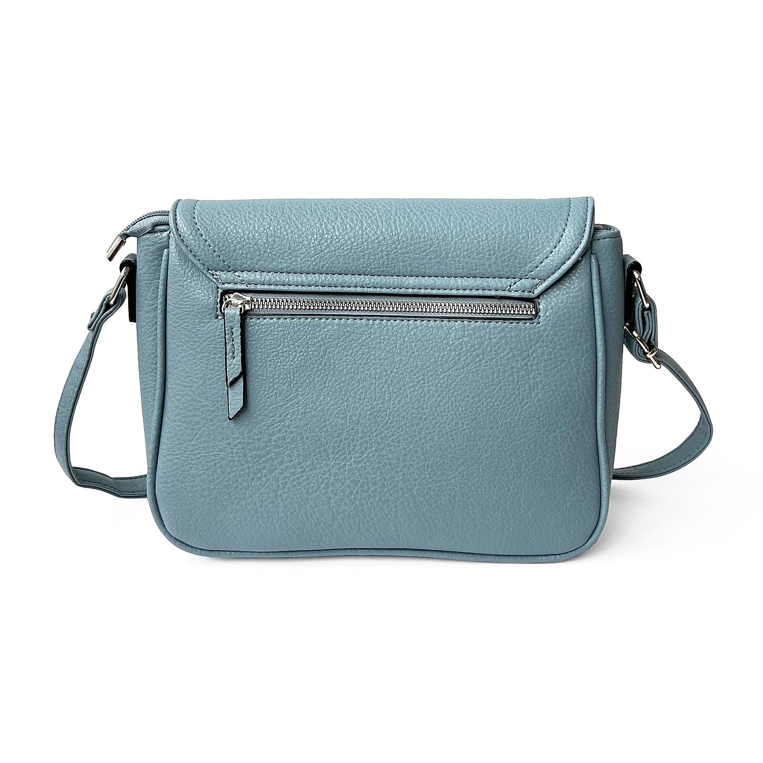 NICCI Handbag Collection P.U. Crossbody Messenger Bag, Powder Blue (NH03)