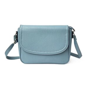 nicci handbag collection p.u. crossbody messenger bag, powder blue (nh03)