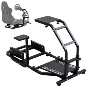 minneer ladder type driving simulator cockpit match seat fits for logitech/thrustmaster/fanatec/moza/pxn g25/g27/g29/g920/g923/t300/t248/tx racing sim mount(seat, wheel, pedal, handbrake not included)