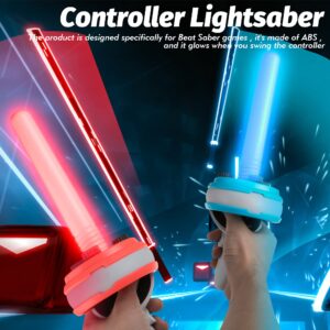 Ermorgen Beat Saber Extension Grips Compatible for Quest 2, Lighting Dual Handles VR Controller Accessories for Enhanced Gaming Experience