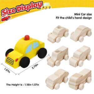 12 Pieces Unfinished Wooden Cars Wood DIY Car Toys Wood Crafts Painting Crafts Kit for Student Easy Woodworking Set Family Activities Arts and Crafts Kit for Kids