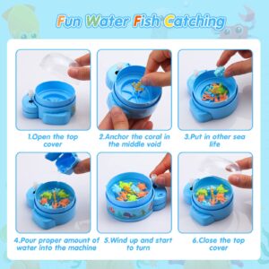 4 Sets Mini Dinosaur Claw Machine Toy Fish Catcher Stuff Toy Kid Prize Favor Handheld Tiny Toy with Figures Sea Creature Miniature Novelty Catcher Storage Box Birthday Carnival Party Game Gift