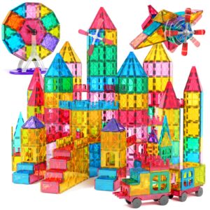 jasonwell 100pcs magnetic tiles building blocks set for boys girls preschool educational magnet construction kit stacking stem toys christmas birthday gift for kids toddler 3 4 5 6 7 8 9 10 + year old