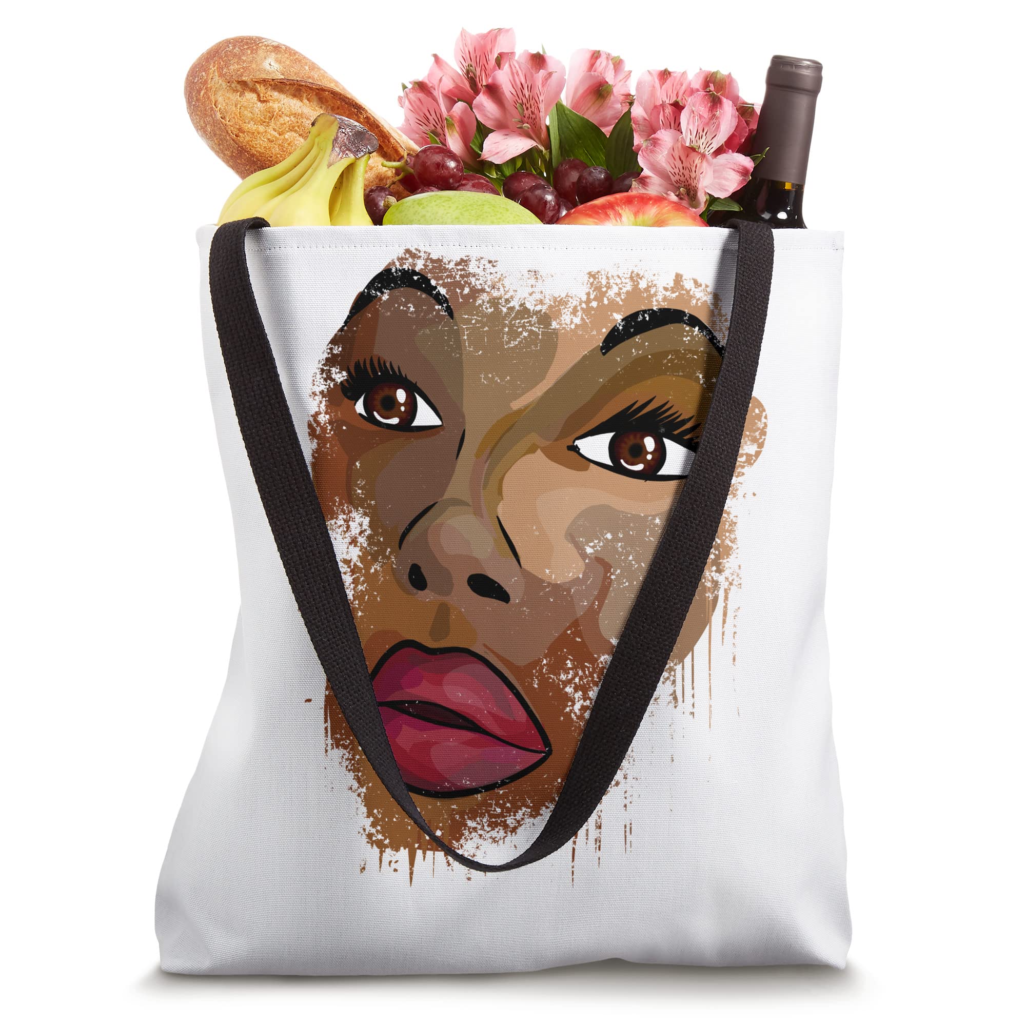 Black Woman Face African American Art Melanin Art Tote Bag