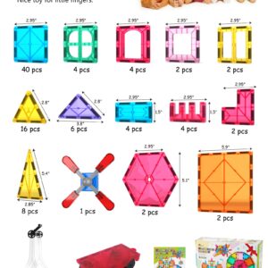 Jasonwell 100pcs Magnetic Tiles Building Blocks Set for Boys Girls Preschool Educational Magnet Construction Kit Stacking STEM Toys Christmas Birthday Gift for Kids Toddler 3 4 5 6 7 8 9 10 + Year Old