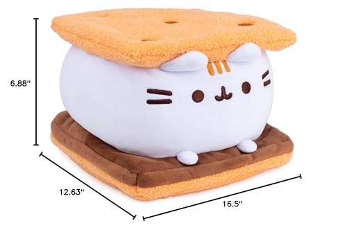 GUND Pusheen S’Mores Squisheen Plush, Stuffed Animal for Ages 8 and Up, Brown/White, 12”