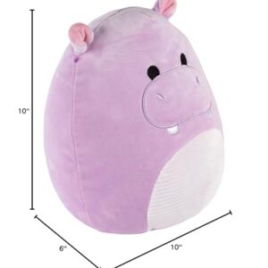 Squishmallows Original 10-Inch Hanna The Purple Hippo - Official Jazwares Plush - Collectible Soft & Squishy Hippo Stuffed Animal Toy - Add to Your Squad - Gift for Kids, Girls & Boys