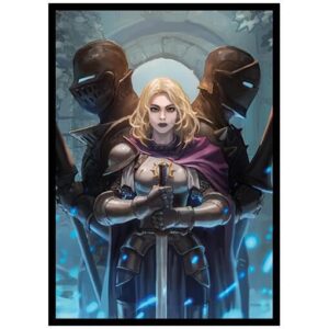 Fantasy North - Sara Falcross - Knight Captain - 100 Smooth Matte TCG Trading Card Sleeves - Fits Magic MTG Commander Pokemon and Other Card Games - Playing Card Sleeves