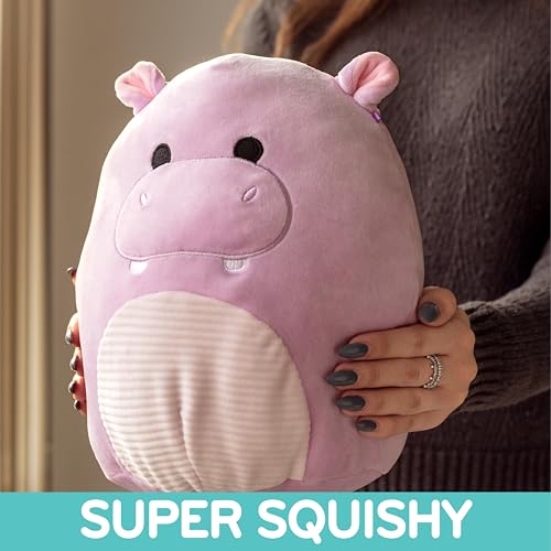 Squishmallows Original 10-Inch Hanna The Purple Hippo - Official Jazwares Plush - Collectible Soft & Squishy Hippo Stuffed Animal Toy - Add to Your Squad - Gift for Kids, Girls & Boys