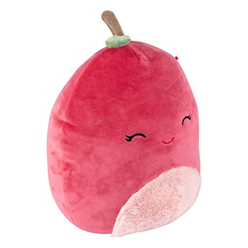 Squishmallows Original 10-Inch Cherry The Purple Cherry - Food Squad - Official Jazwares Plush - Collectible Soft & Squishy Fruit Stuffed Animal Toy - Add to Your Squad - Gift for Kids, Girls & Boys