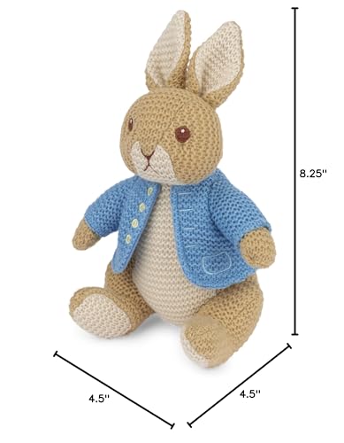 GUND Beatrix Potter Peter Rabbit Knit Plush, Easter Gift, Easter Bunny Stuffed Animal for Ages 1 and Up, Brown/Blue, 6.5”