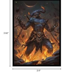 Fantasy North - Aggamon - Lord of Hatred - 100 Smooth Matte TCG Trading Card Sleeves - Fits Magic MTG Commander Pokemon and Other Card Games - Playing Card Sleeves