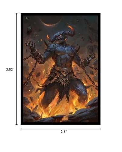 Fantasy North - Aggamon - Lord of Hatred - 100 Smooth Matte TCG Trading Card Sleeves - Fits Magic MTG Commander Pokemon and Other Card Games - Playing Card Sleeves