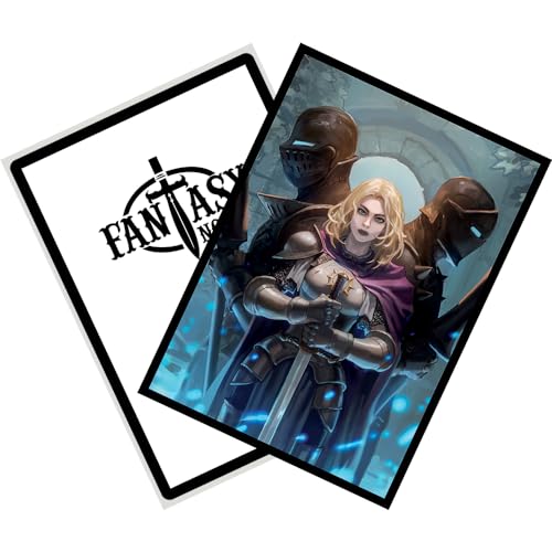 Fantasy North - Sara Falcross - Knight Captain - 100 Smooth Matte TCG Trading Card Sleeves - Fits Magic MTG Commander Pokemon and Other Card Games - Playing Card Sleeves